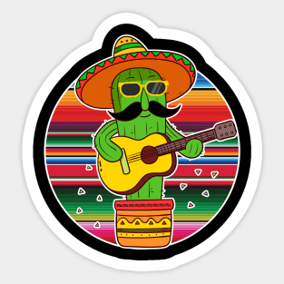 Cinco De mayo Cactus Mexican sombrero hat Sticker